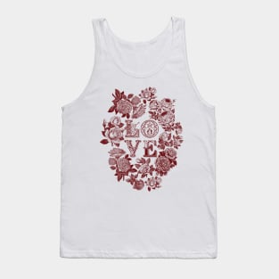 Love Typography Vintage Rose Tank Top